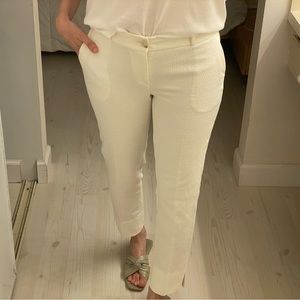 Banana Republic white cream straight leg pants chino trousers work Size 2